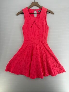 Opening Ceremony M Coral Pink Textured Bow Fit-and-Flare Dress